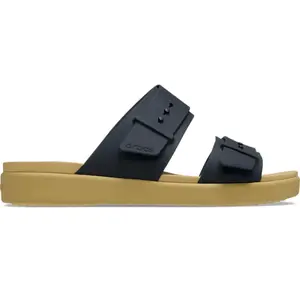Crocs Brooklyn Buckle Sandales basses compensées pour femme, Noir/came... pas cher