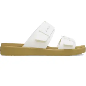 Crocs Sandales basses Brooklyn Buckle pour femme, Craie/marron clair, ... pas cher