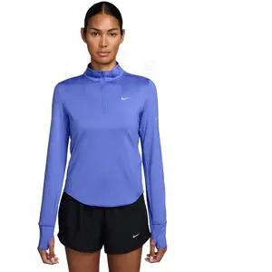 Nike Swift Half-Zip Maillot de course Femmes - bleu, argent, Taille L pas cher