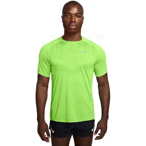 Nike Stride Tee Maillot de course Hommes-vert clair, argent, Taille S
