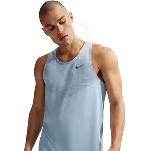 Nike Stride Maillot de course Hommes - bleu clair, argent, Taille XL pas cher