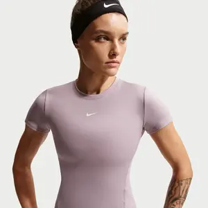 Haut à manches courtes Nike One pour femme - Gris M (FR 42-44) IM9638-...