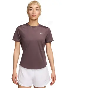 Nike Swift Tee Maillot de course Femmes-marron, argent, Taille XS pas cher