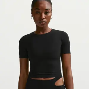 Haut à manches courtes Dri-FIT Nike Zenvy pour femme - Noir L (FR 46-4...