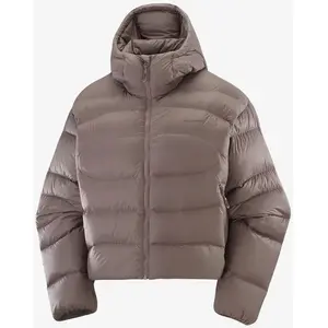 Veste à capuche Salomon Outline Novelty Crop Down gris violet femme - ... pas cher