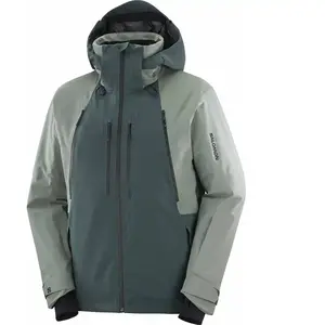 Salomon - Veste de ski imperméable et chaude - Spectral Jacket M Green Gables/Sedona Sage pour Homme - Taille XL - Vert pas cher