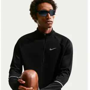 Haut de running à demi-zip et protection UV Dri-FIT Nike Miler pour homme - Noir M IF2084-010