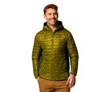 Columbia - Powder Pass Hybrid Hooded Jacket - Doudoune homme Mossy Gre... pas cher