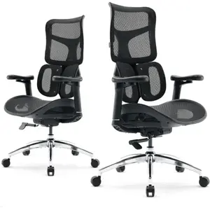 Comparateur de prix : Sihoo Dora S100 Chaise de bureau ergonomique, maille noire, cadre noir