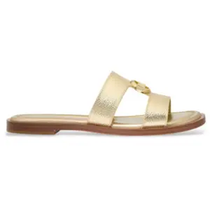 Michael Kors pour femme. 40S6ERFS2M Sandales en cuir Goldie Gold (38.5), Doré, Plat, 1 à 3 cm, Aucun, Casuel