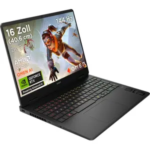 HP 16-ap0192ng, Ordinateur portable de jeu noir, AMD Ryzen 9 8940HX, N... pas cher