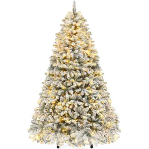 YITAHOME Sapin de Noël artificiel de 228 cm avec neige et 550 lumières... pas cher