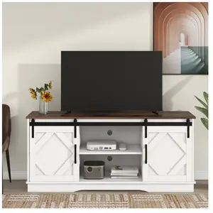 Comparateur de prix : Meuble tv Buffet moderne avec 2 portes coulissantes classiques,Étagères réglables pour Salon Salle à manger,150L x 40l x 60Hcm,Blanc