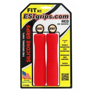 Comparateur de prix : Poignées ergonomiques ESI Fit XC rouges pour VTT - silicone - 65g
