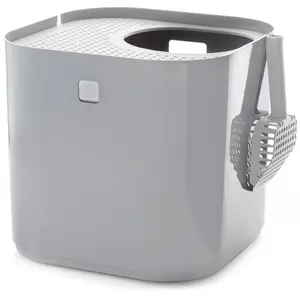 Maison de toilette Modkat gris pour chat - Maison de toilette pour chatVendu parzooplus