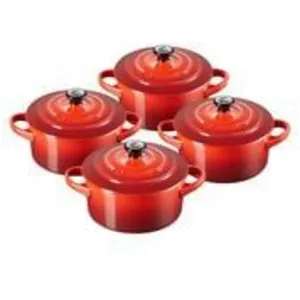 Comparateur de prix : Set 4 mini-cocottes céramique 10 cm Cerise Le Creuset