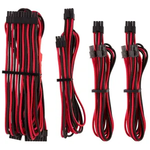 Corsair Corsair Premium Sleeved Kabel-Set (Gen 4) - rot/schwarz pas cher