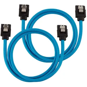 Comparateur de prix : corsair câble gainé premium sata 6gbps bleu 60cm droit - (cc-8900255)