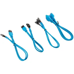 Kit d’extension gainé pour panneau avant CORSAIR Premium 30 cm, Bleu pas cher