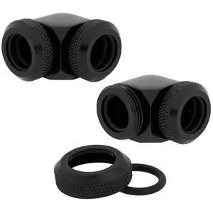Corsair Racro 14 mm 90° Hydro X Series XF Rigide Pack de 2 unités Noir pas cher