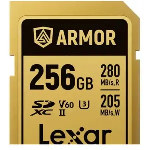 Lexar carte sdxc pro gold series armor uhs-II 256go ip68 r280/w205mb/s