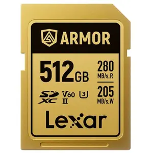 Lexar carte sdxc pro gold series armor uhs-II 512gb v60 ip68 stainless...