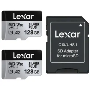 Comparateur de prix : Lexar carte microsdxc silver plus uhs-1 128gb v30 r205/w150mb/s - 2pack