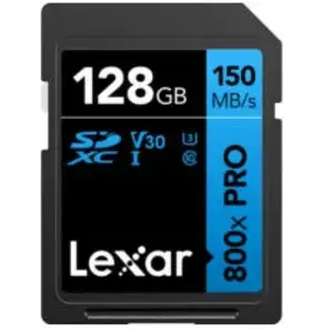 Comparateur de prix : Carte SDXC - LEXAR - 800x Pro - 128GB - 150MB/s - C10 V30 U3