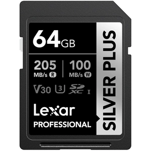LEXAR<br/>SDXC SILVER PLUS UHS-1 64G V30 150MB/S pas cher