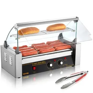 VEVOR Machine à rouleaux pour hot-dogs 5 rouleaux dosseret et étagère ... pas cher