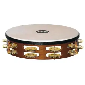 Comparateur de prix : Meinl Tambourin en bois avec peau et grelots en laiton / Double rangée