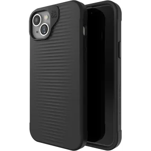 ZAGG Coque de Luxe renforcée en graphène pour iPhone 14 Plus et iPhone 15 Plus [6,7 Pouces], Compatible MagSafe, Design Fin et Confortable, Coque arrière de téléphone Antichoc (Noir)Vendu paramazon