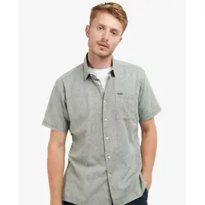 Barbour Nelson S/S Summer Shirt - Chemise homme Bleached Olive XL pas cher