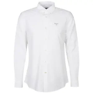 Barbour Oxford Tailored Long-Sleeved Shirt - Chemise homme White S pas cher