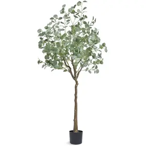 Comparateur de prix : VEVOR Arbre Artificiel 181 cm Plante Artificielle PE Haut Eucalyptus F...