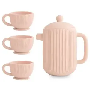 Mushie Ensemble de jeu Thé en silicone Blush (4 pièces) pas cher