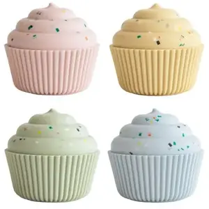 Mushie Lot de 4 jouets de bain Cupcake Mix and Max pas cher