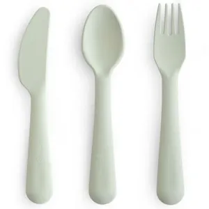 Mushie Set de couverts Sage pas cher