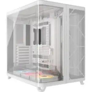 Comparateur de prix : Corsair AIR 5400 RS-R ARGB Tour triple chambre en verre incurvé Blanc