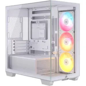 Corsair Boîtier PC Moyen Tour 2800X Blanc Micro-ATX Mini-ITX RVB Verre Trempé