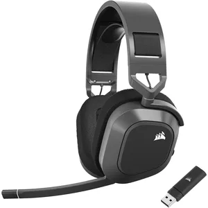 Corsair HS80 Max Wireless Casque de Jeu Multiplateforme avec Bluetooth - Dolby Atmos - Microphone de Qualité Professionnelle - Compatible iCUE - PC, Mac, PS5, PS4, Mobile - Gris Acier