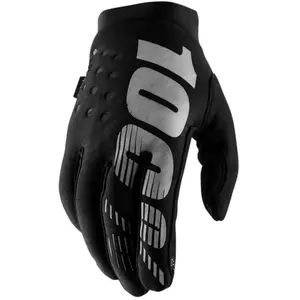 100% Gants BRISKER Gants pour Homme Noir/Gris Taille L