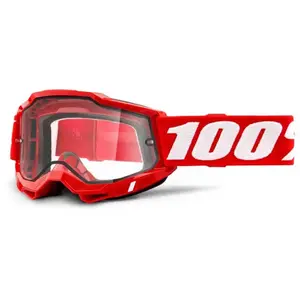 100% MTB Goggle Blok Casque de vélo Mixte, Rouge ~ Transparent, Taille UniqueVendu paramazon