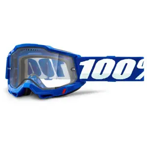 100% MTB Goggle Blok Casque de vélo Mixte, Bleu ~ Transparent, Taille Unique pas cher