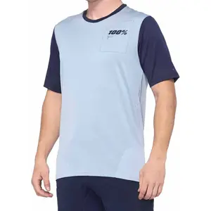 Comparateur de prix : Maillot 100% Ridecamp manche courte bleu clair bleu foncé - L