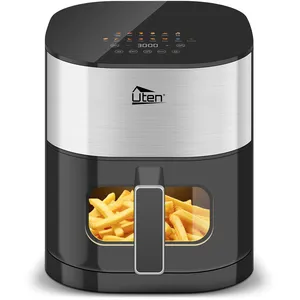 Uten TurboBlaze Air Fryer 5,5 L avec Fenêtre Visuelle, Écran Couleur, 14 Programmes, Démarrage Différé, Filtre à Huile, 2 Résistance Contrôle Indépendant, Pas Retournement Aliments, Economie EnergieVendu paramazon