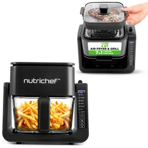 NutriChef Friteuse à Air et Grill 4 L | 7 Modes de Cuisson Prédéfinis ... pas cher