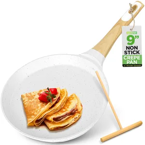 Nutrichef Poêle à crêpes antiadhésive de 24 cm avec épandeur en bois, ...Vendu paramazon