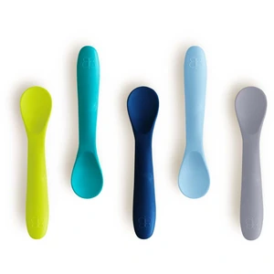 BBLUV Set de 5 cuillères en silicone BLEU BBlüv