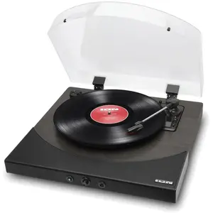 Ion PREMIERLPBLACK - Platine vinyle USB avec HP - Aux - Bluetooth pas cher